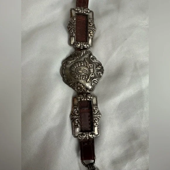 Brighton 1993 4150 Leather Medallion Concho Women’s Belt Size Medium - Picture 5 of 10